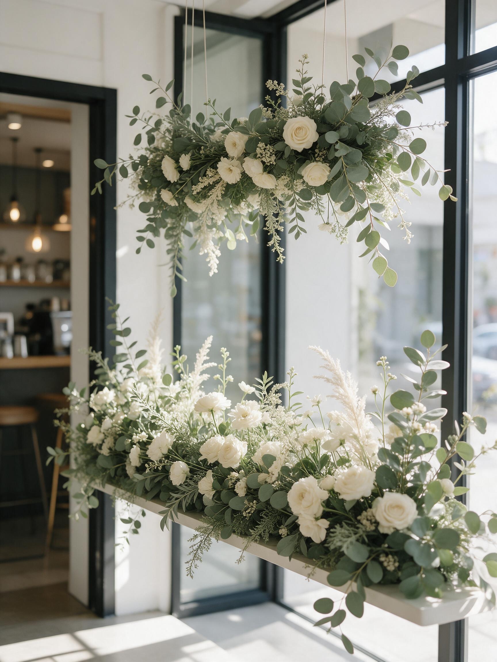 店舗エントランスの装花