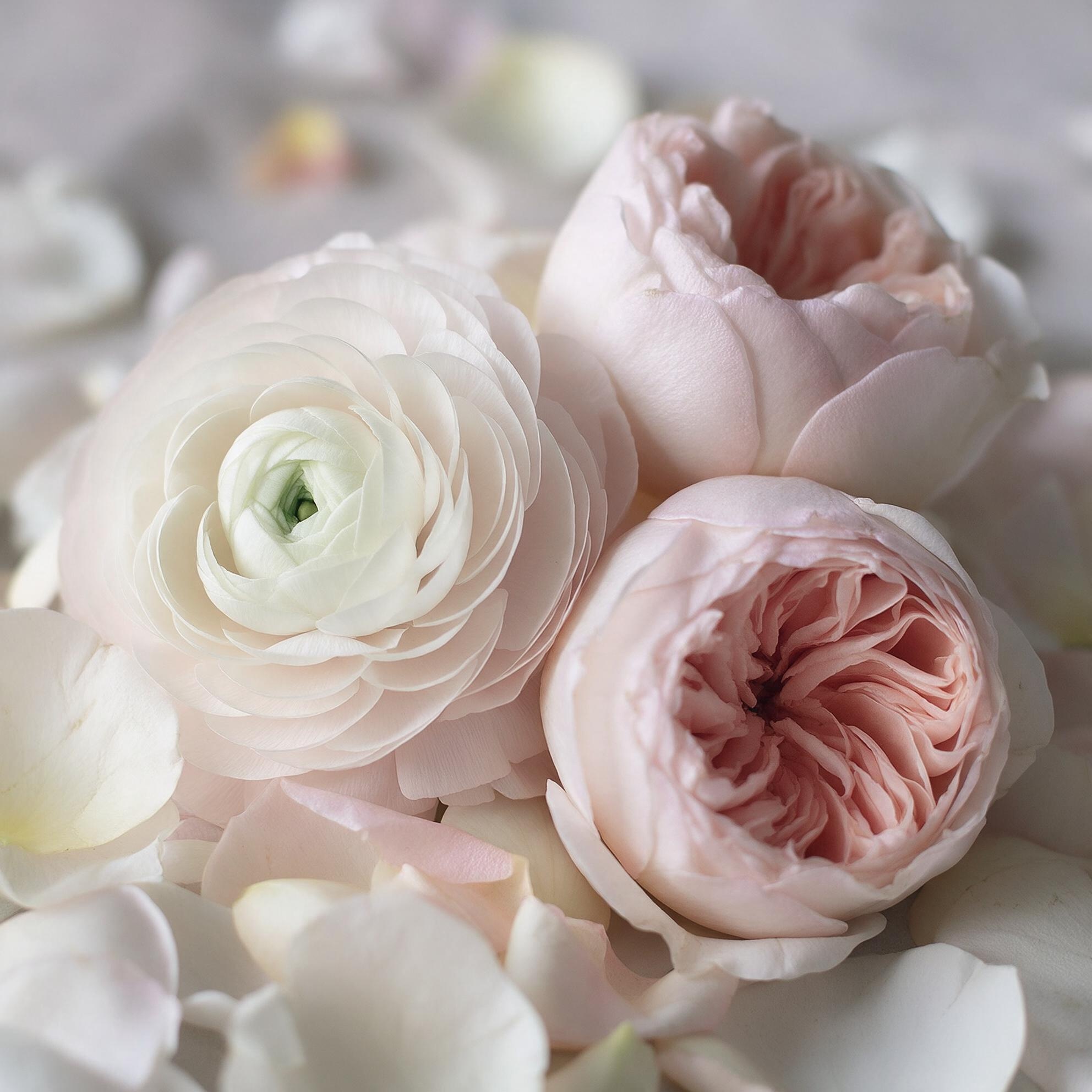 淡い色合いの花びらのクローズアップ